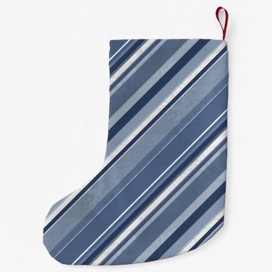 Strepen van blauw en wit kleine kerstsok (Achterkant)