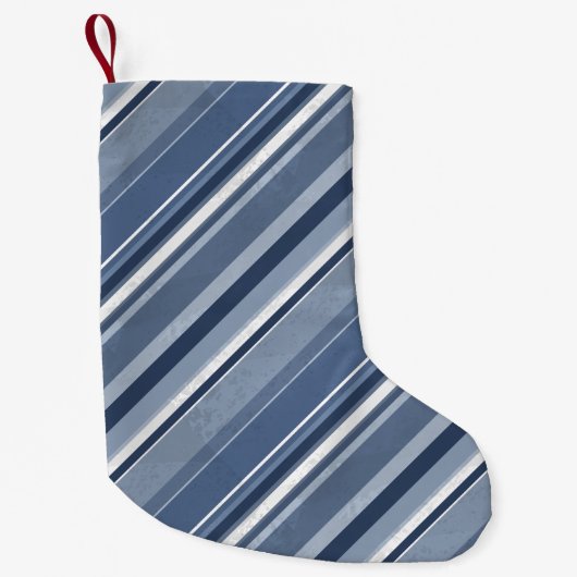 Strepen van blauw en wit kleine kerstsok (Voorkant)