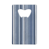 Strepen van blauw en wit kredietkaart flessenopener (Achterkant)
