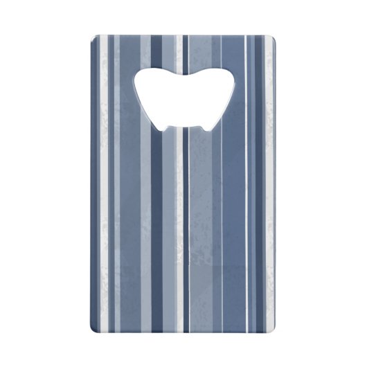 Strepen van blauw en wit kredietkaart flessenopener (Achterkant)