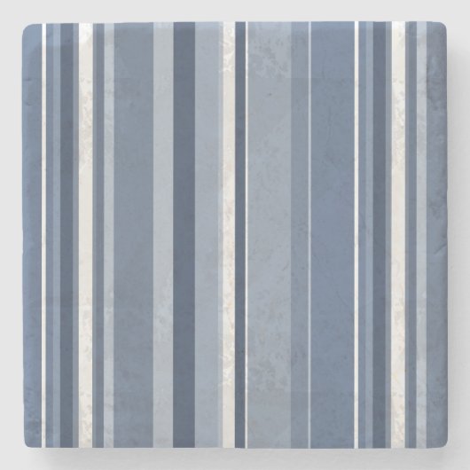 Strepen van blauw en wit stenen onderzetter (Voorkant)