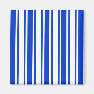 strepen van koninklijk blauw en wit snoep magneet