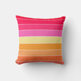 Strepen voor roze, Oranje en gele Waterverf Kussen