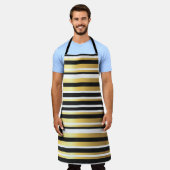  strepen voor zwart, goud en wit schort (Gedragen)