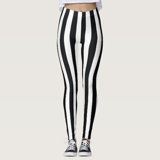  strepen voor zwart-wit leggings (Voorkant)