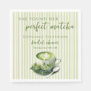 Strepen Zij Vond Haar Perfecte Matcha Bruidsuitnod Servet