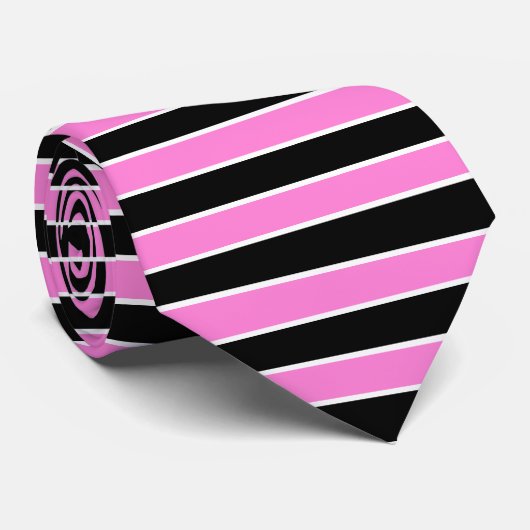 strepen : zwart en roze stropdas (Opgerold)