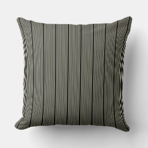 Strepenpatroon twee toon zwart creme kussen
