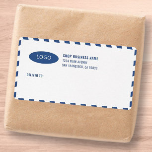 Strepes Bedrijfs Logo Verzendlabels Etiket