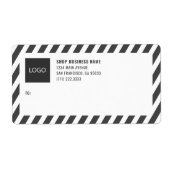 Strepes Bedrijfs Logo Verzendlabels Etiket (Voorkant)