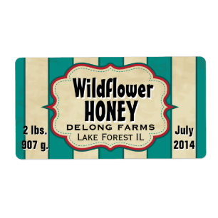 strepes Wildflower Honey Large Horizontal Etiket