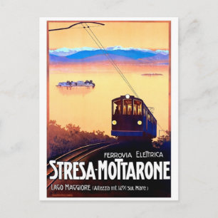 Stresa-Mottarone elektrische spoorweg, Italië, vin Briefkaart