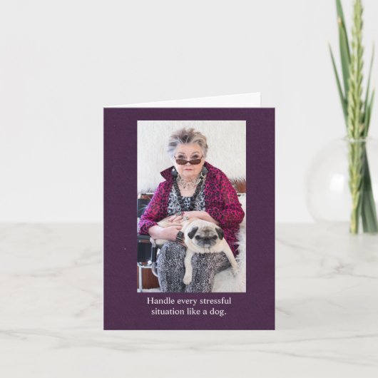 Stress als een grappige hond kaart (Voorkant)