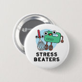 Stress Beaters Funny Baking Whisk Pun Ronde Button 5,7 Cm (Voorkant /achterkant)