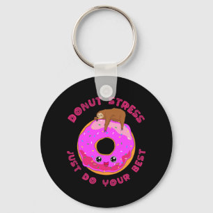 Stress Doe gewoon je beste testdag luiaard ontwerp Sleutelhanger