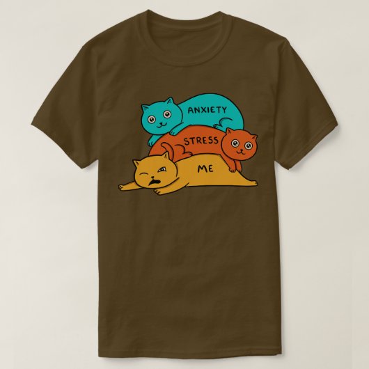 Stress en angst bij katten t-shirt (Design voorkant)