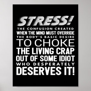 Stress Grappige Definitie Poster