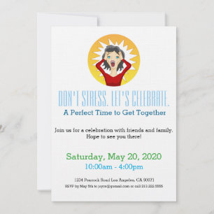 Stress Last Minute Party Invitation Kaart