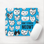 Stress MEOWT Cat Head Pattern Blue niet Muismat (Met muis)