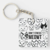 Stress Meowt Funny Cat Lovers Sleutelhanger (voorkant)