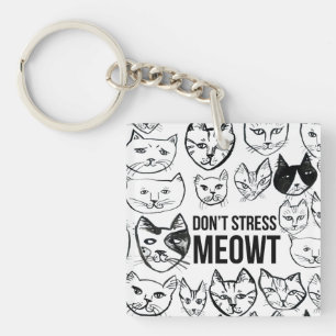 Stress Meowt Funny Cat Lovers Sleutelhanger
