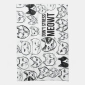 Stress Meowt Funny Cat Pattern Theedoek (Verticaal)