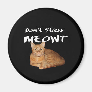 Stress Meowt niet - Oranje kat zet me uit Magneet