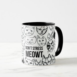Stress Meowt niet tot ik mijn koffie heb. Mok