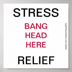 Stress-religie-bangkop hier Poster