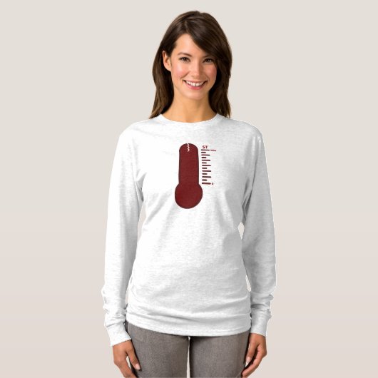 Stress Thermometer Lange Mouwen T-Shirt (Voorkant volledig)