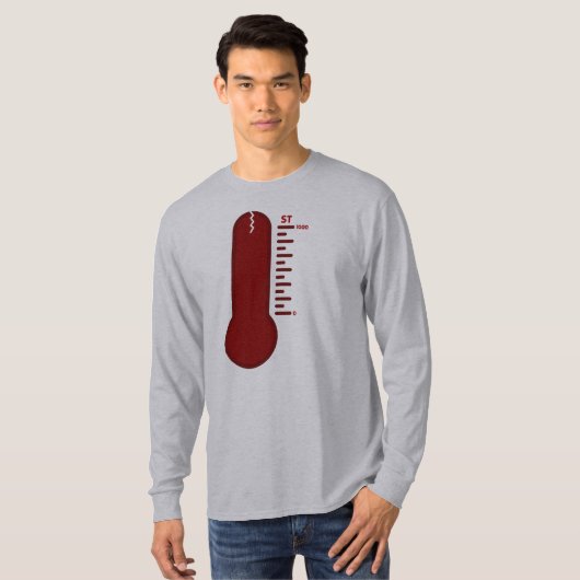 Stress Thermometer T-shirt met lange mouwen (Voorkant volledig)
