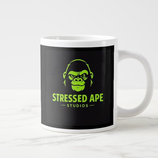 Stressed Ape Studios Groene Logo Extra Grote Beker (Rechts)