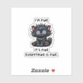 stressed cat sticker (Feuille)