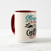 Stressed Gezegend en Koffie Geobsedeerde Mok (Voorkant links)