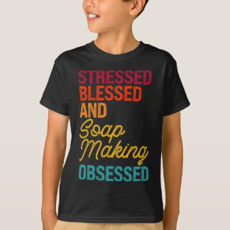 Stressed gezegend en zeep maken geobsedeerd retro  t-shirt