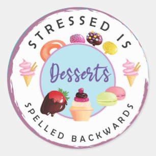 Stressed is desserts gespeld achterwaarts sticker