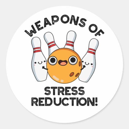 Stressvermindering grappige Bowling-wapens Ronde Sticker (Voorkant)