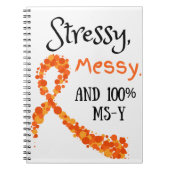 Stressy, Boodschap, en 100% MS-Y notitieboek (Voorkant)