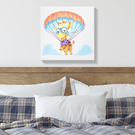 Stretch Canvas Parachute Giraffe (Insitu (Slaapkamer))