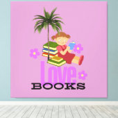 Stretched Canvas Liefde Boeken Afdruk (Insitu (Houten vloer))