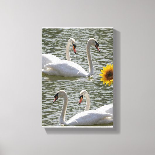 Stretched Canvas Moederdag Swan Zonnebloem (Voorkant)