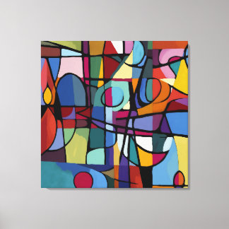 Stretched Canvas print: Abstracte kunst in Cuba
