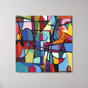 Stretched Canvas print: Abstracte kunst in Cuba Afdruk