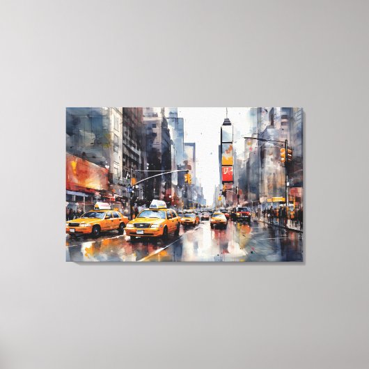 Stretched Canvas Print met New York City. (Voorkant)