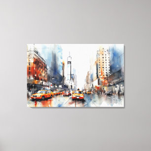 Stretched Canvas Print met New York City.