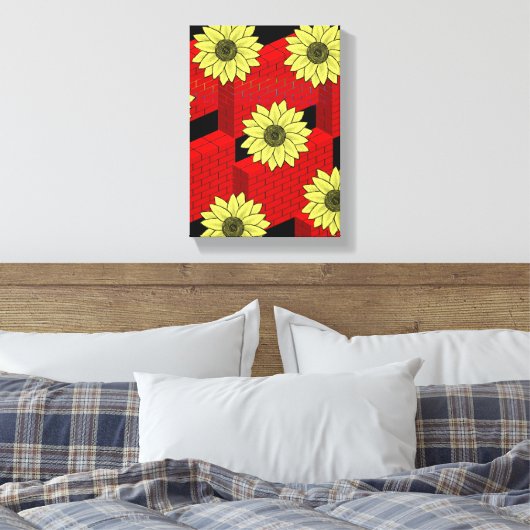 Stretched Canvas Print Moederdag Floral (Insitu (Slaapkamer))