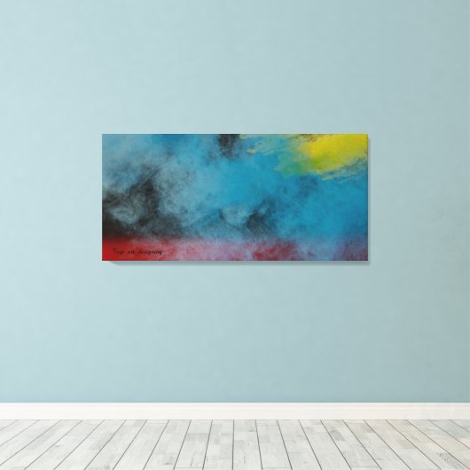 Stretched Canvas Print  Space smoke  (Insitu (Houten vloer))