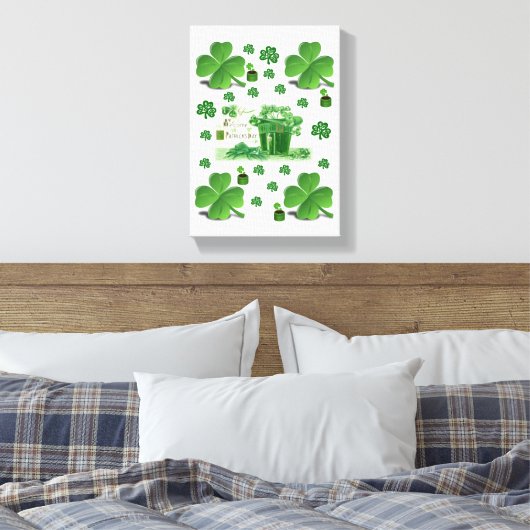 Stretched Canvas print St. Patrick's Day (Insitu (Slaapkamer))