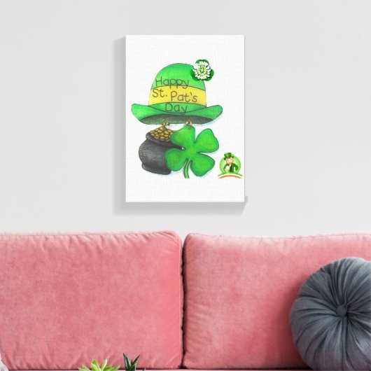 Stretched Canvas print St. Patrick's Day (Insitu (Woonkamer))