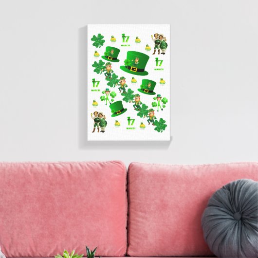 Stretched Canvas print St. Patrick's Day (Insitu (Woonkamer))